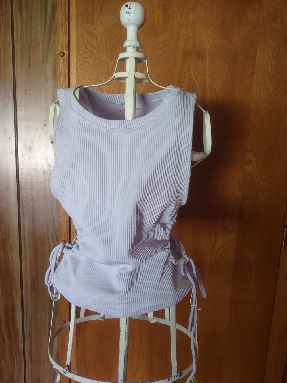 Side-Tie Ribbed Tank Top - Lilac